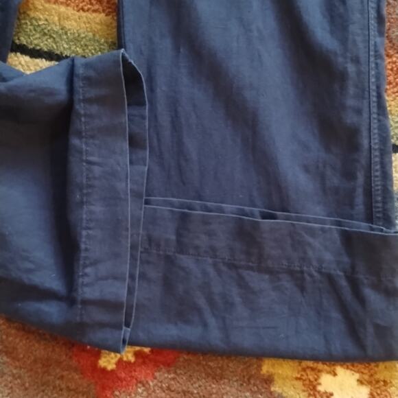 GAP D&R Wide Leg Self Tie Uniform Linen Cotton Navy Blue Trousers Pants 6 2017 - Picture 6 of 16